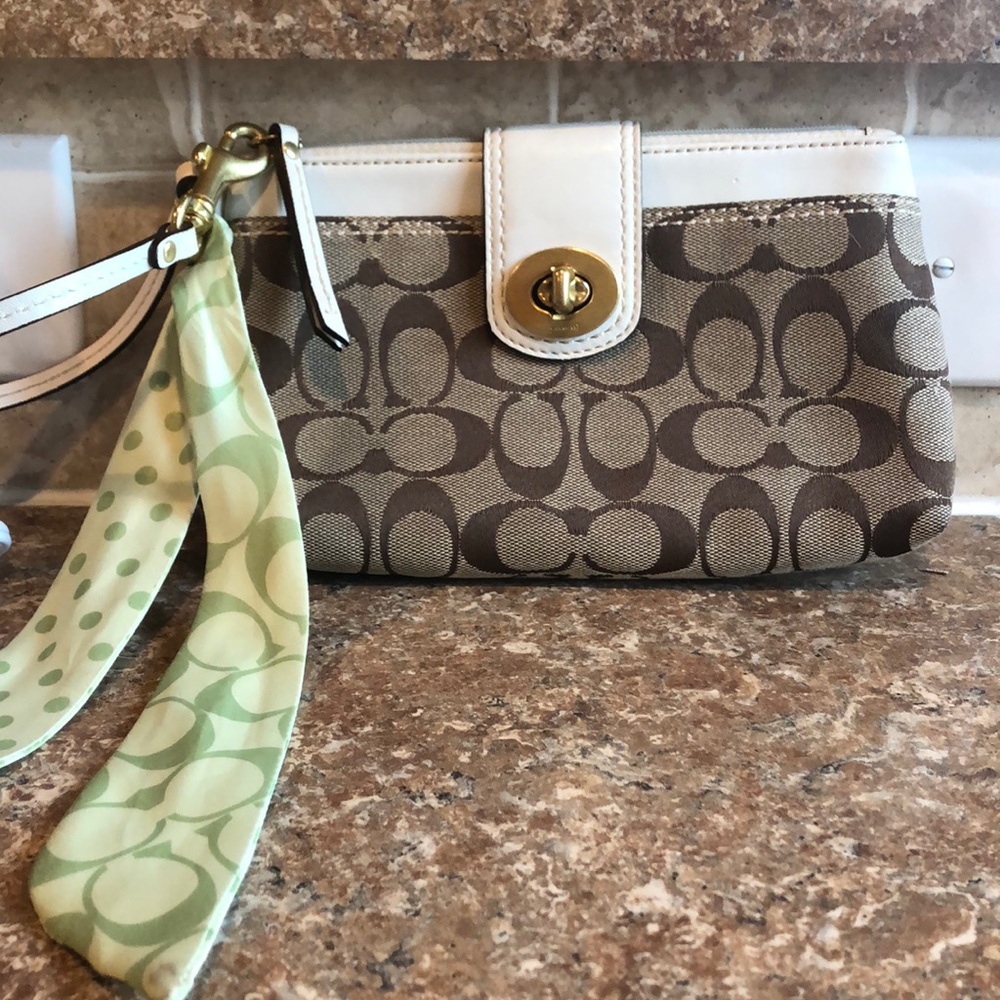 Coach signature wristlet